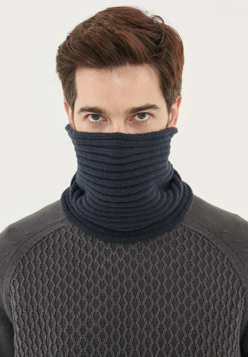 Unisex Strick Loop Schal aus Bio-Merinowolle und Bio-Baumwolle