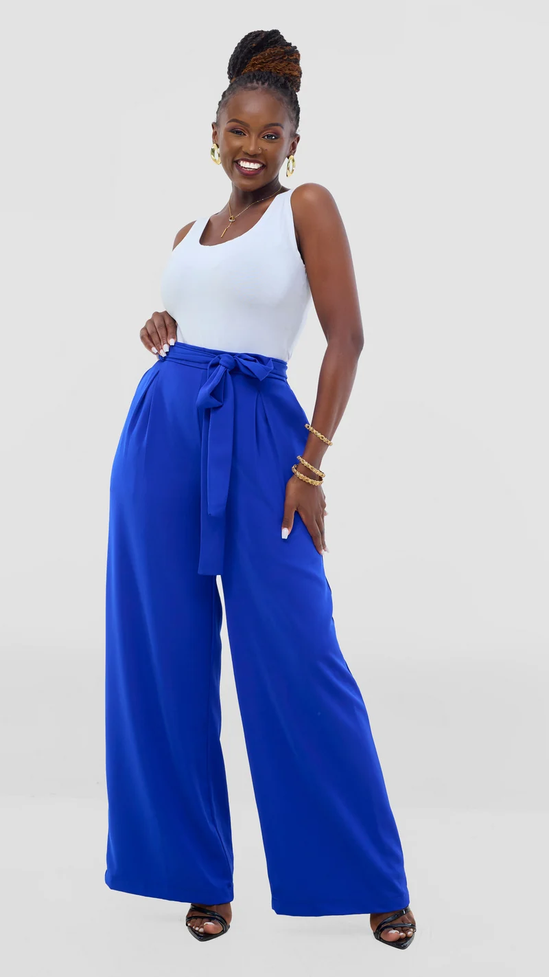 Poised Palazzo Pants - Blue