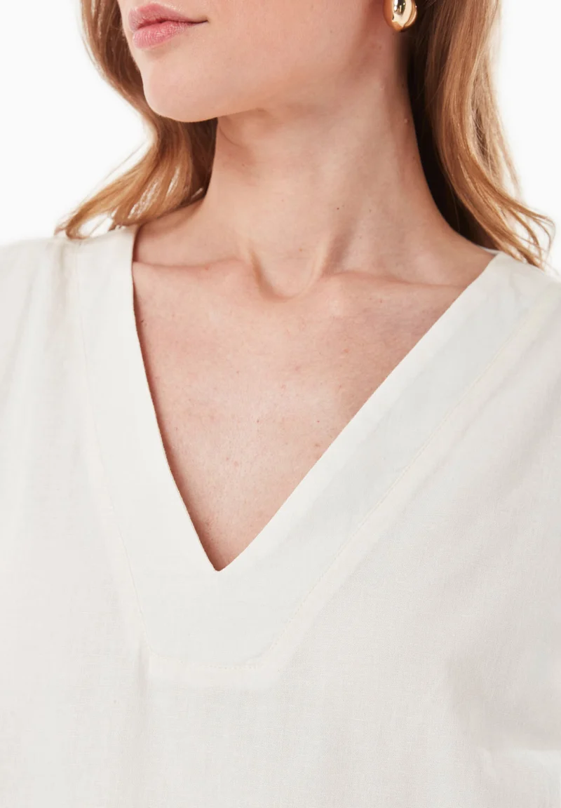 Kleid aus Bio-Baumwolle und Leinen