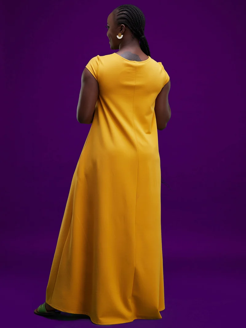 Vivo Basic Kena Tent Maxi Dress - Mustard