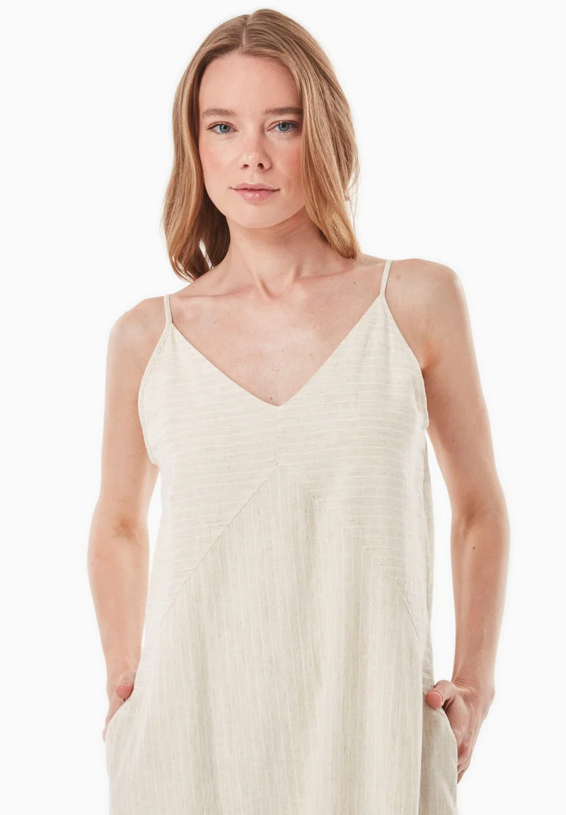 Kleid aus Bio-Baumwolle und Leinen