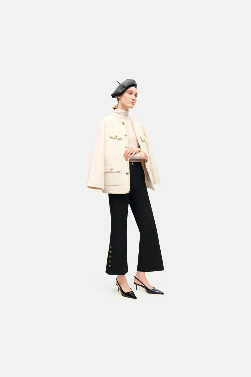 Pantalon bootcut avec boutons dorés France