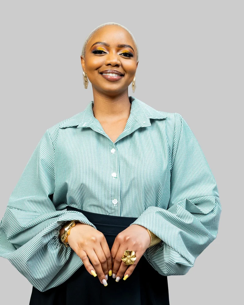 African Yuva Striped Naya Blouse - Green