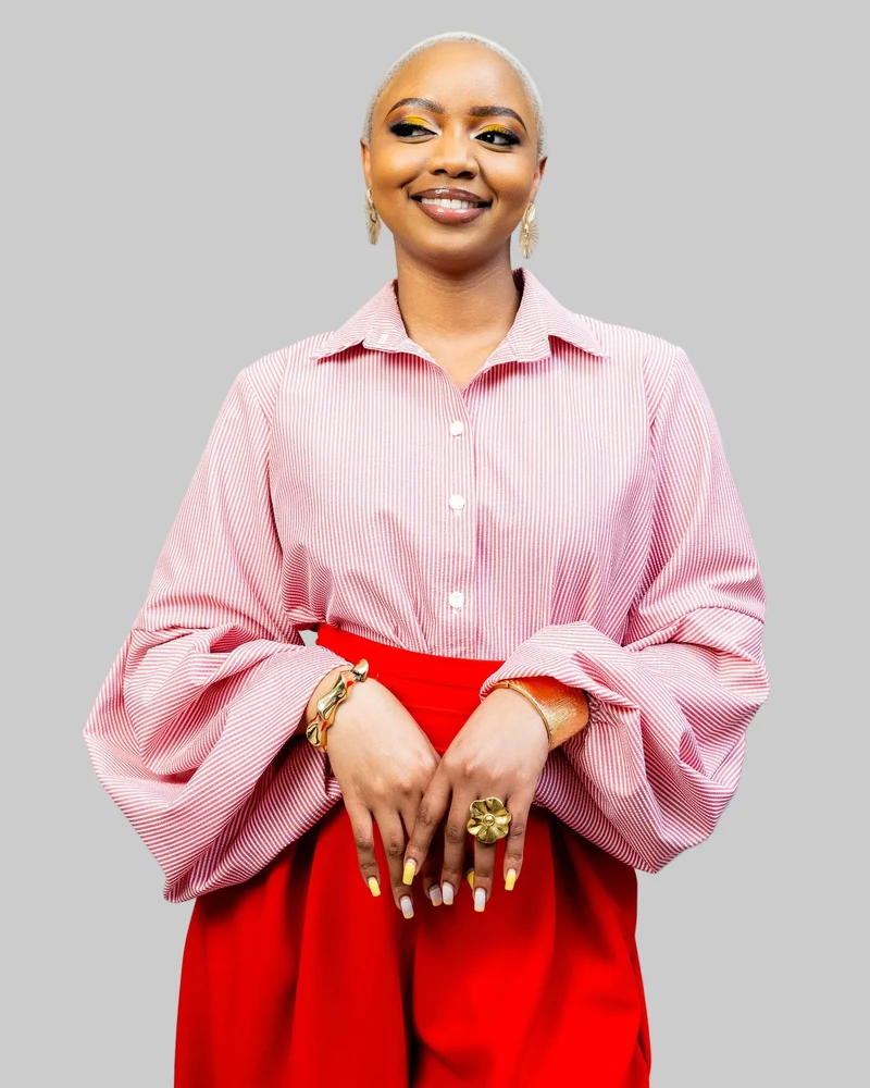 African Yuva Striped Naya Blouse - Red