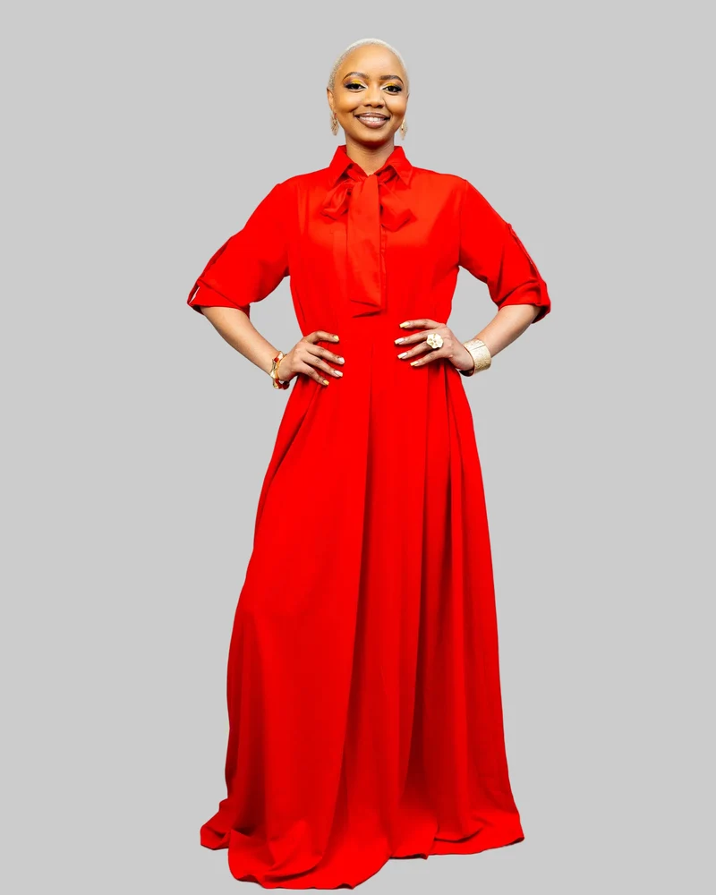 African Yuva Oasis Maxi Dress - Red