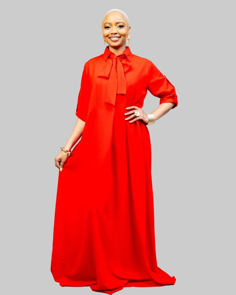 African Yuva Oasis Maxi Dress - Red