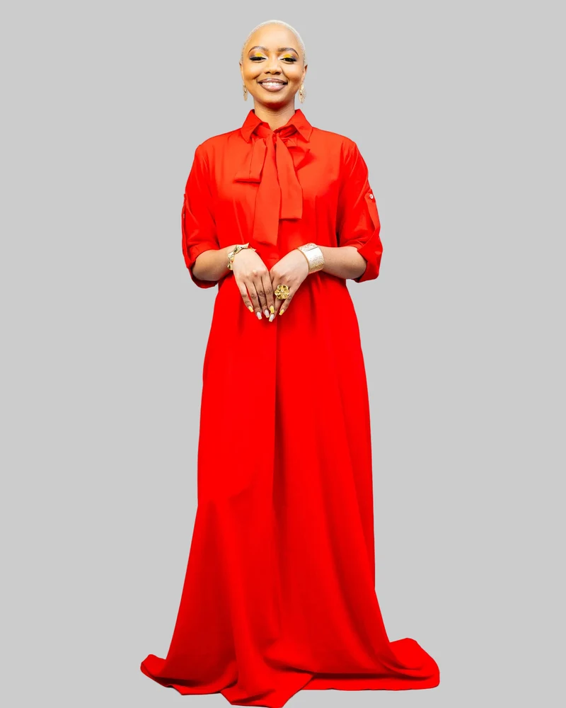 African Yuva Oasis Maxi Dress - Red