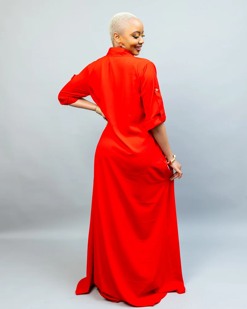 African Yuva Oasis Maxi Dress - Red