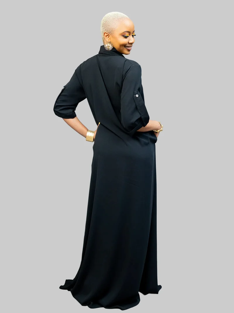 African Yuva Oasis Maxi Dress - Black