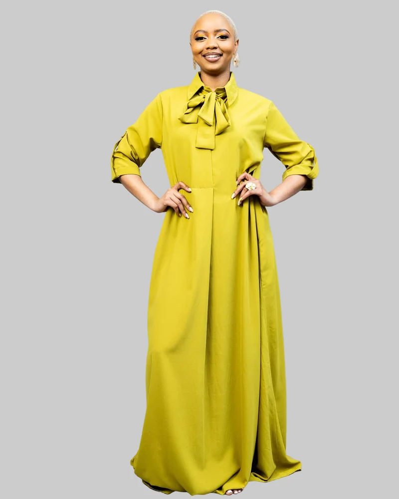 African Yuva Oasis Maxi Dress - Chartreuse Green