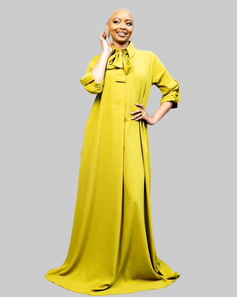 African Yuva Oasis Maxi Dress - Chartreuse Green