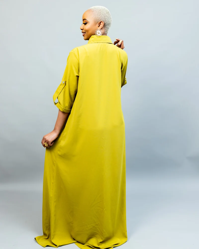African Yuva Oasis Maxi Dress - Chartreuse Green