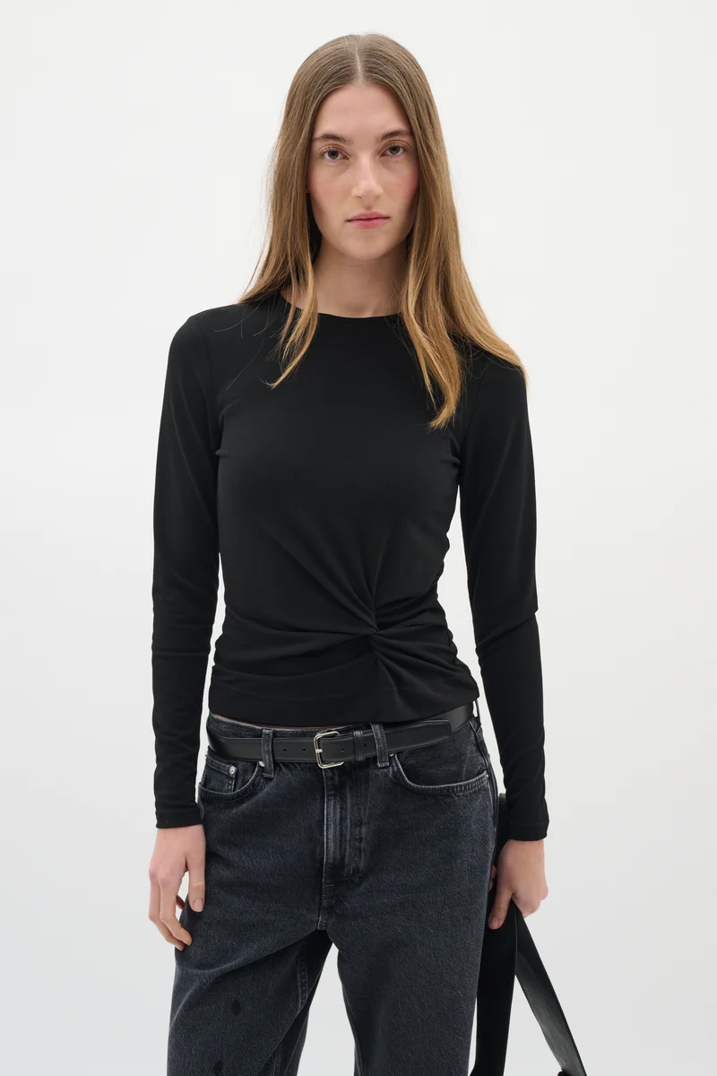 T-shirt ajusté avec nœud à manches longues Galdria