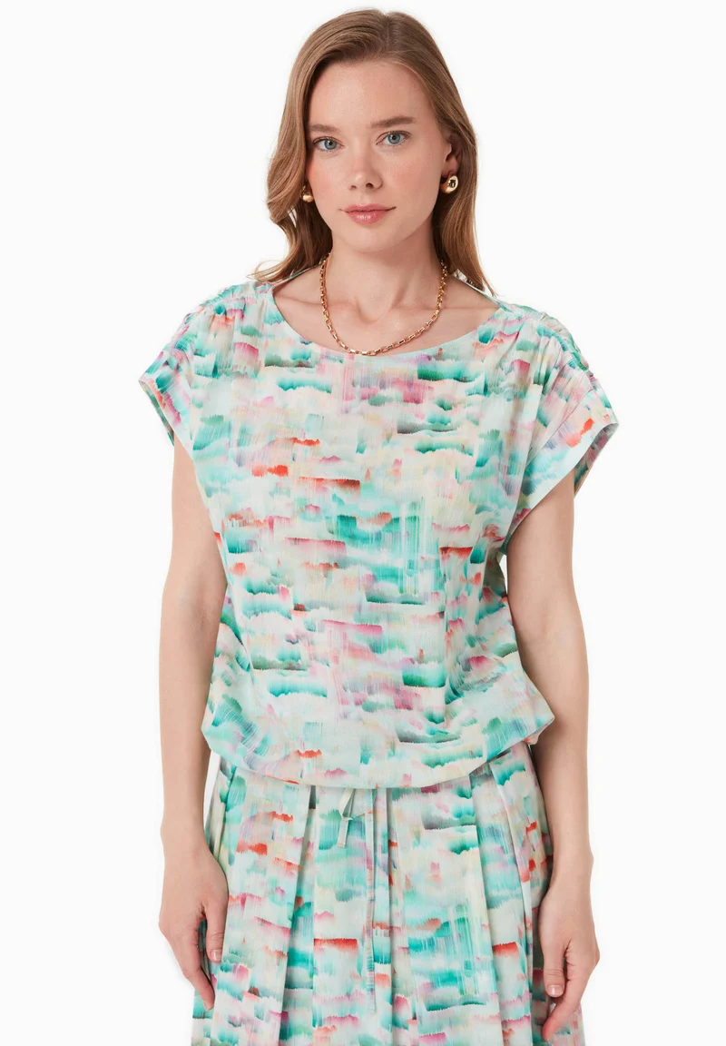 Bluse aus Bio-Baumwoll-Crinkle Voile