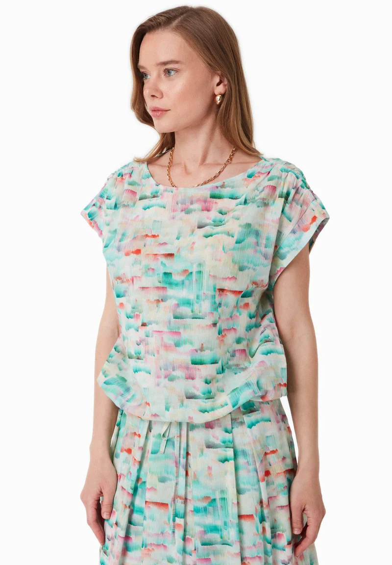 Bluse aus Bio-Baumwoll-Crinkle Voile