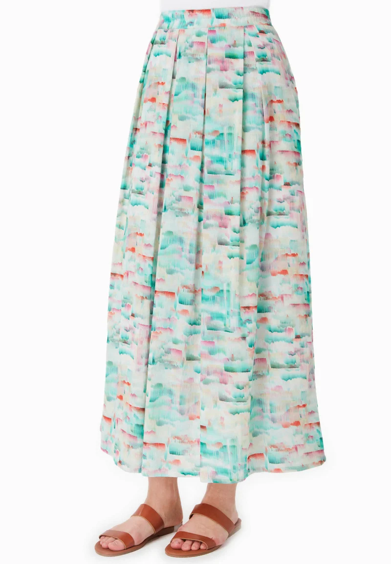 Langer Rock aus Bio-Baumwoll-Crinkle Voile