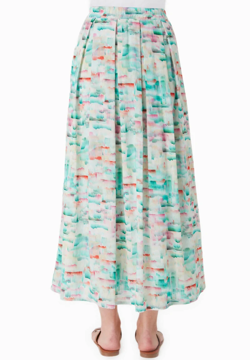 Langer Rock aus Bio-Baumwoll-Crinkle Voile