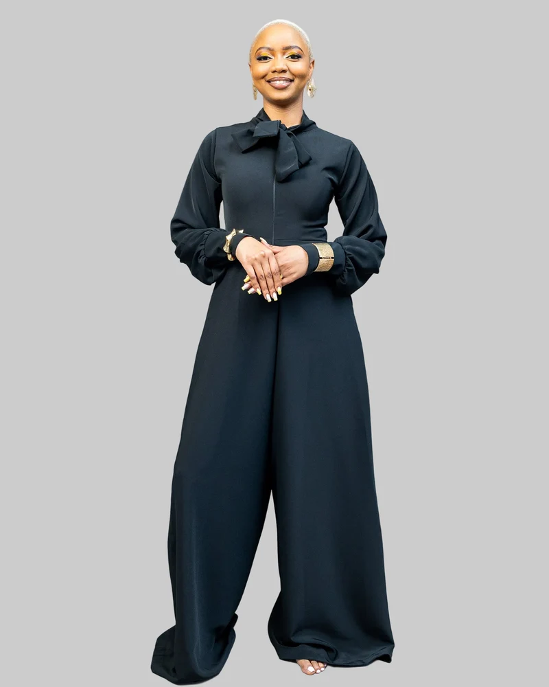 African Yuva Unfold Jumpsuit - Black