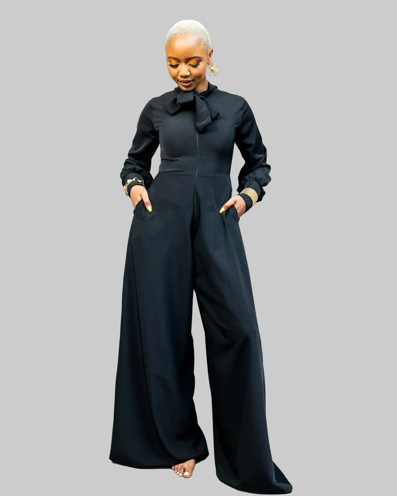 African Yuva Unfold Jumpsuit - Black