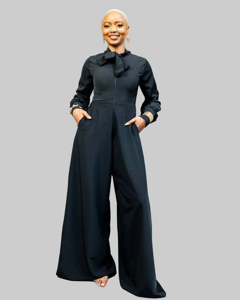 African Yuva Unfold Jumpsuit - Black