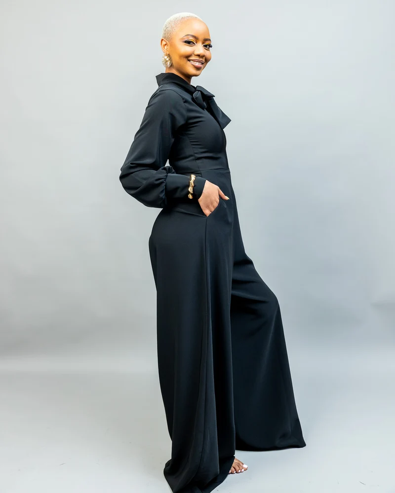 African Yuva Unfold Jumpsuit - Black
