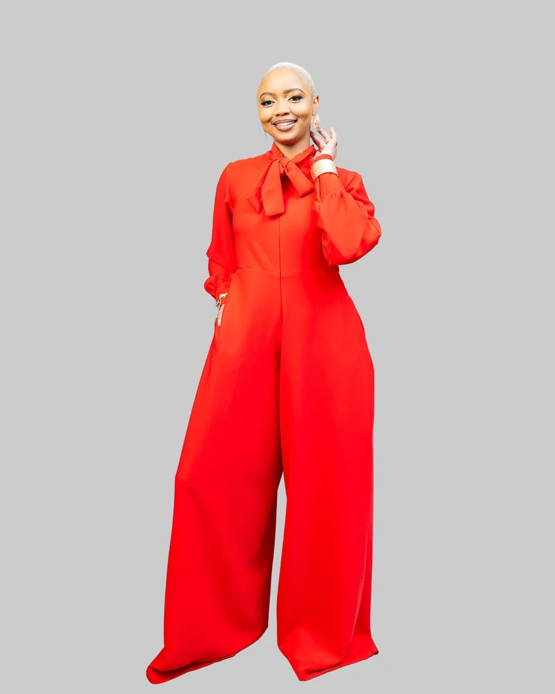 African Yuva Unfold Jumpsuit - Red