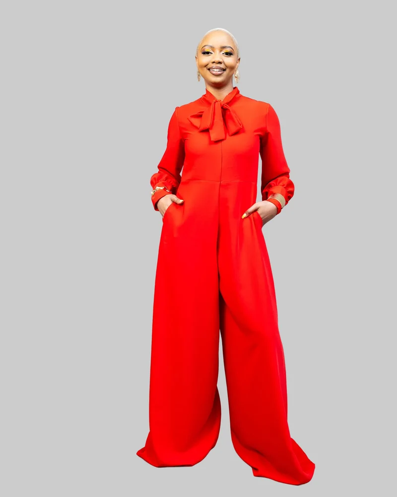 African Yuva Unfold Jumpsuit - Red