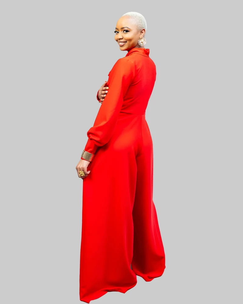 African Yuva Unfold Jumpsuit - Red
