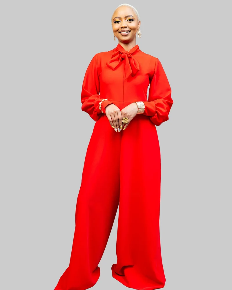 African Yuva Unfold Jumpsuit - Red
