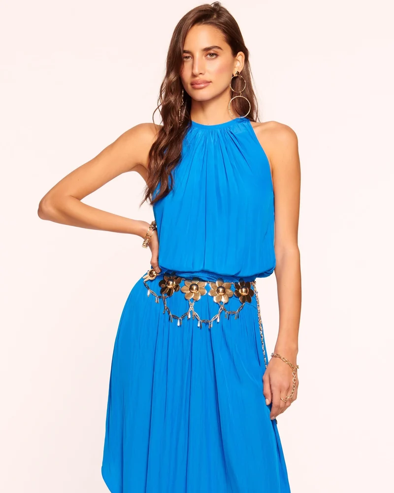 Robe midi avec taille smockée Audrey