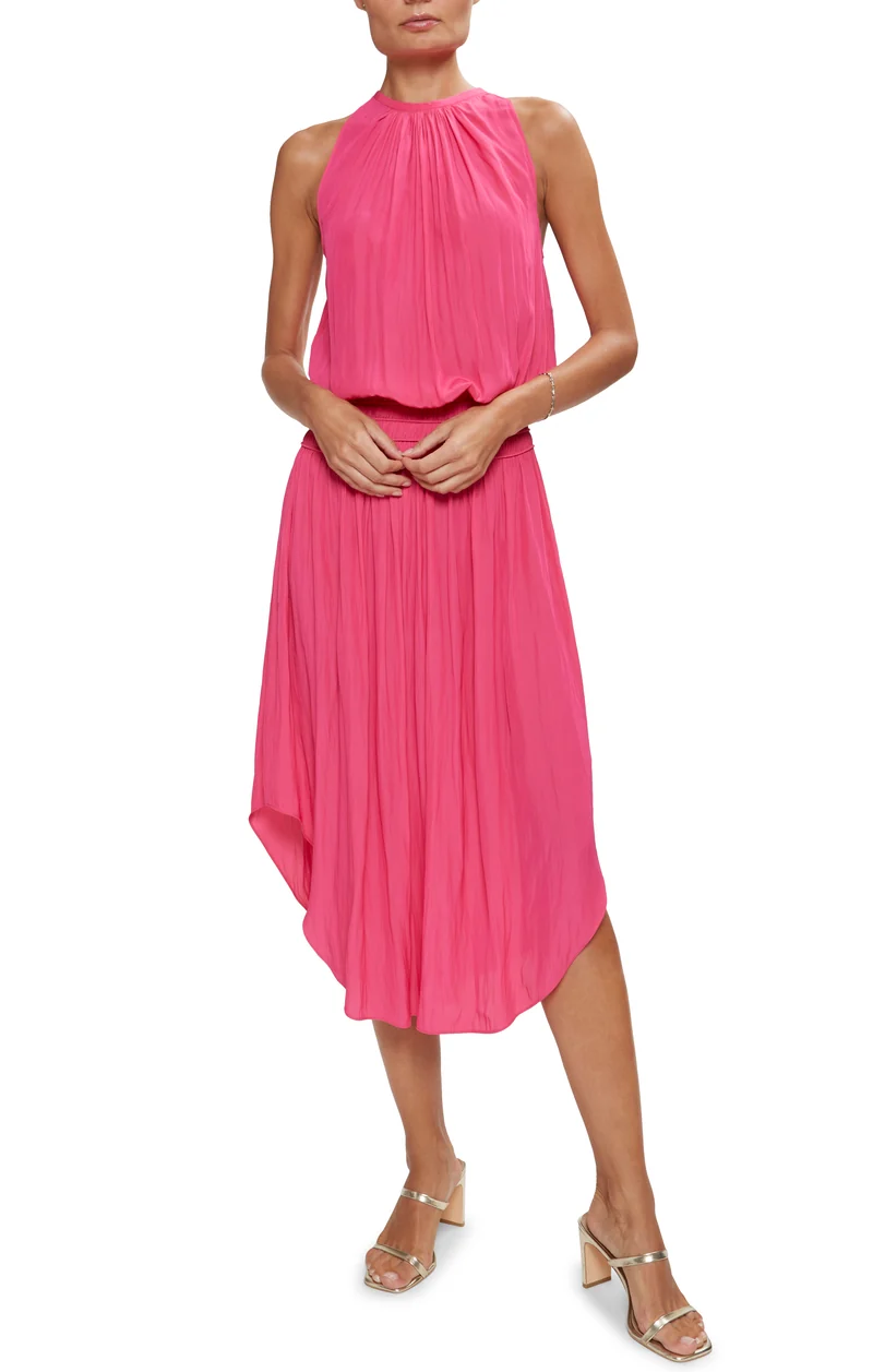Robe midi avec taille smockée Audrey