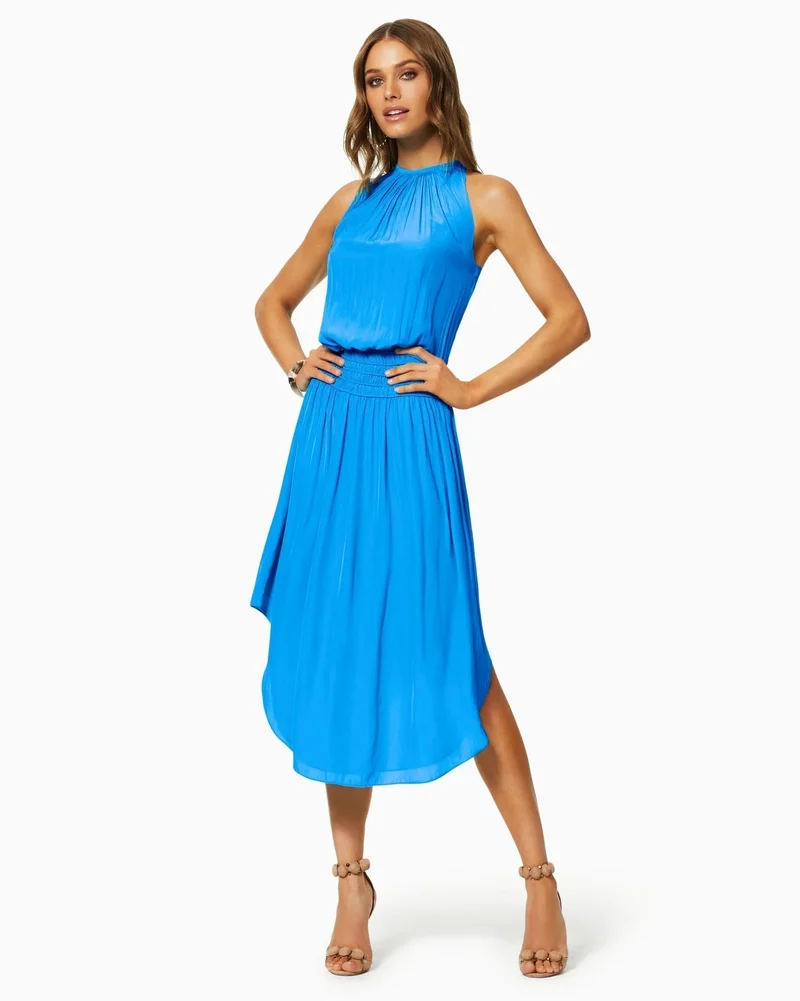 Robe midi avec taille smockée Audrey