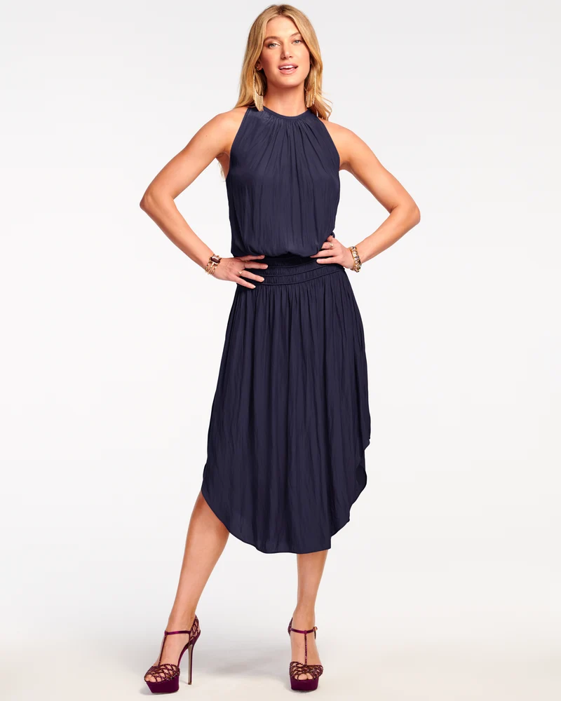 Robe midi avec taille smockée Audrey