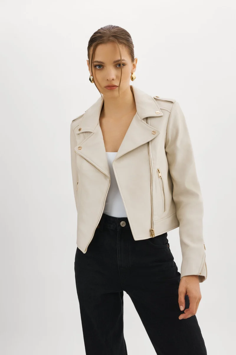 Veste biker ajustée Donna