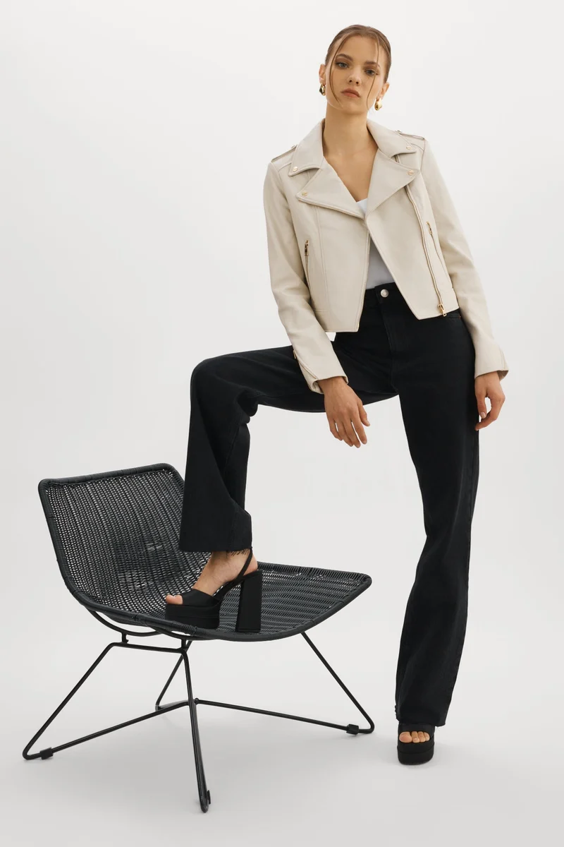 Veste biker ajustée Donna