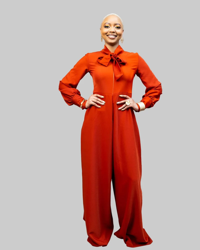 African Yuva Unfold Jumpsuit - Rust