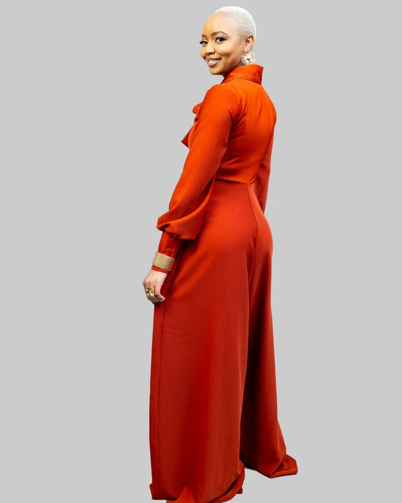 African Yuva Unfold Jumpsuit - Rust
