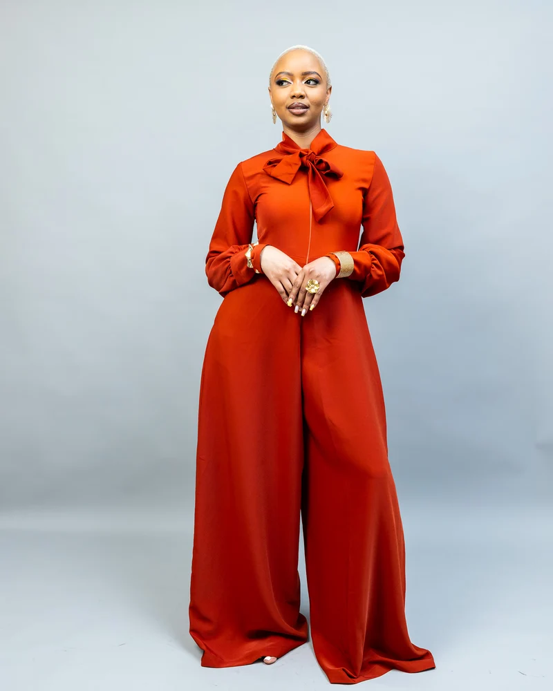 African Yuva Unfold Jumpsuit - Rust