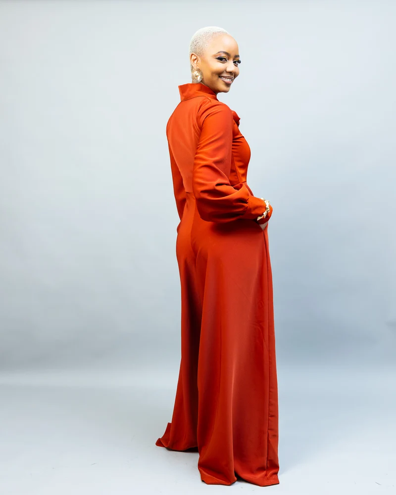African Yuva Unfold Jumpsuit - Rust