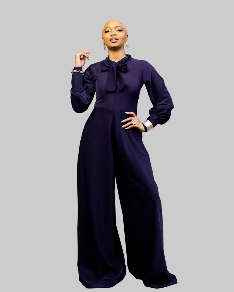African Yuva Unfold Jumpsuit - Dark Purple