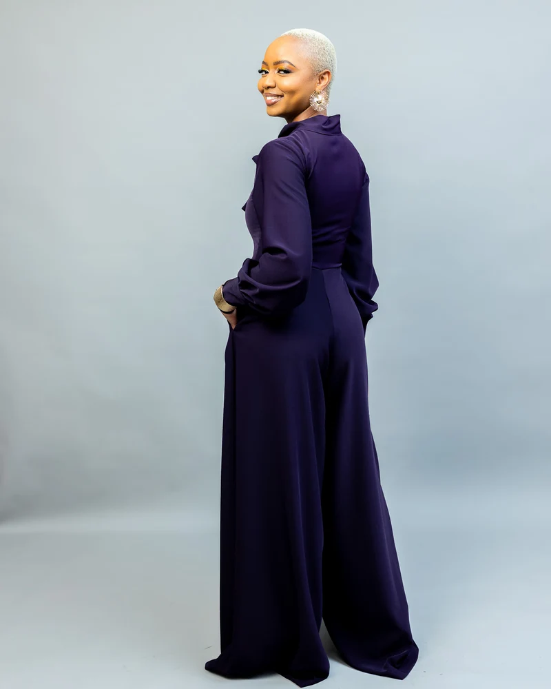 African Yuva Unfold Jumpsuit - Dark Purple