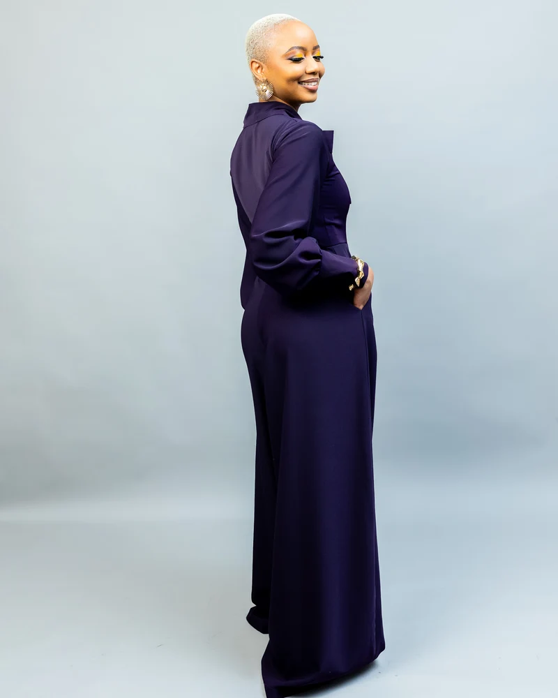 African Yuva Unfold Jumpsuit - Dark Purple