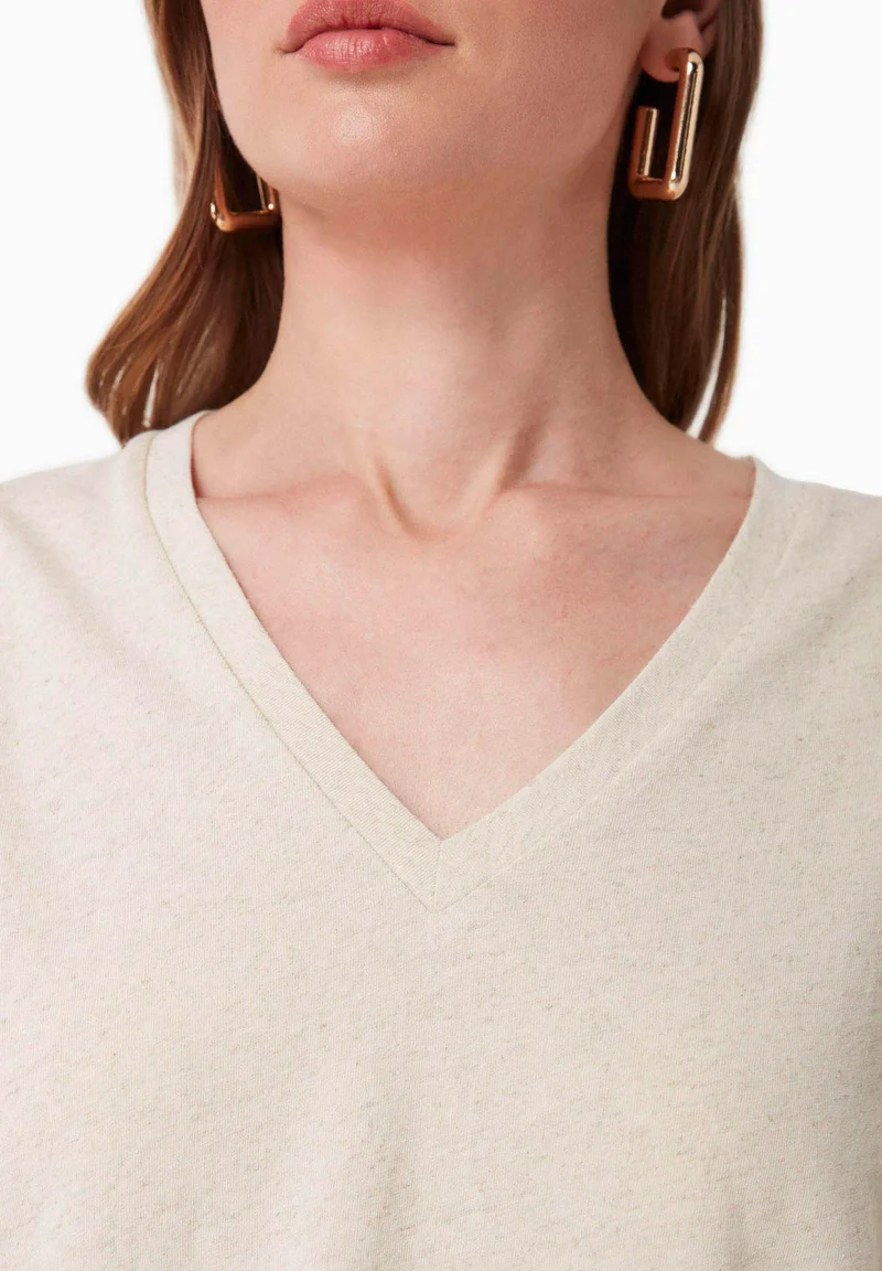 T-Shirt aus Bio-Baumwolle und Leinen