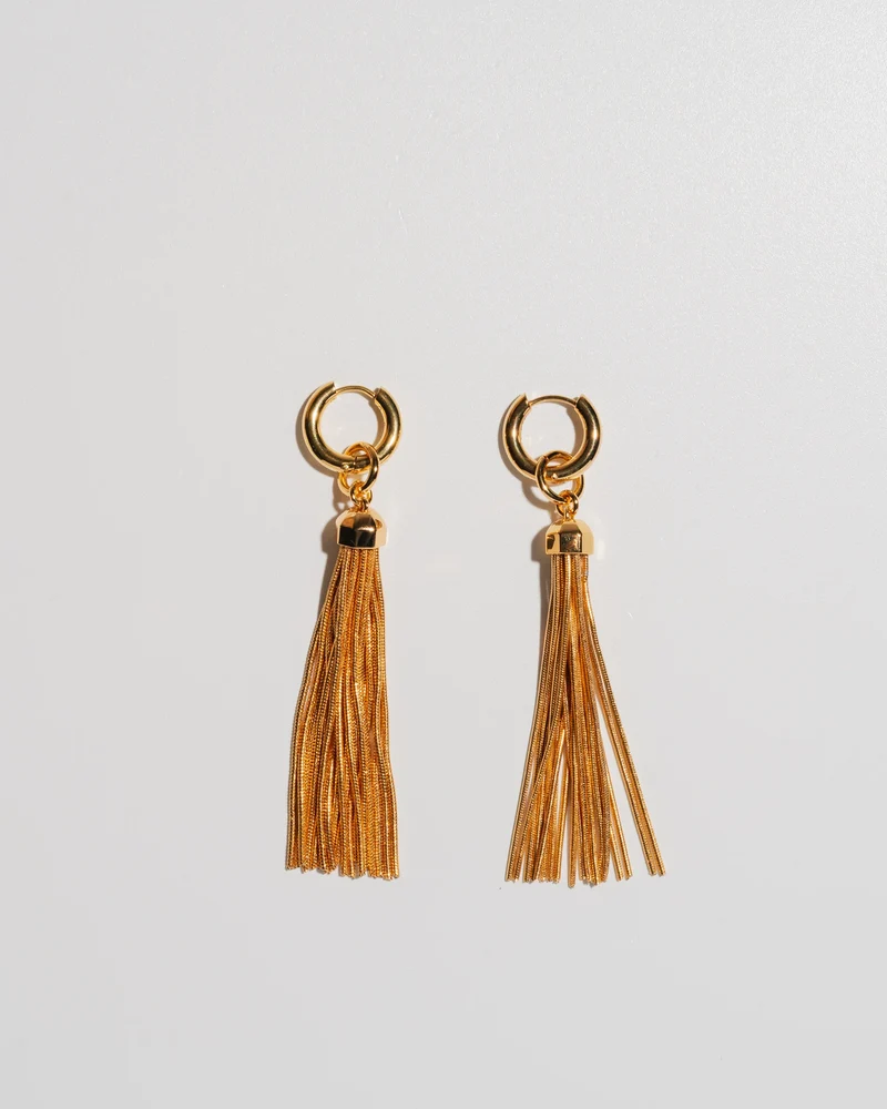 Boucles d'oreilles anneaux avec franges
