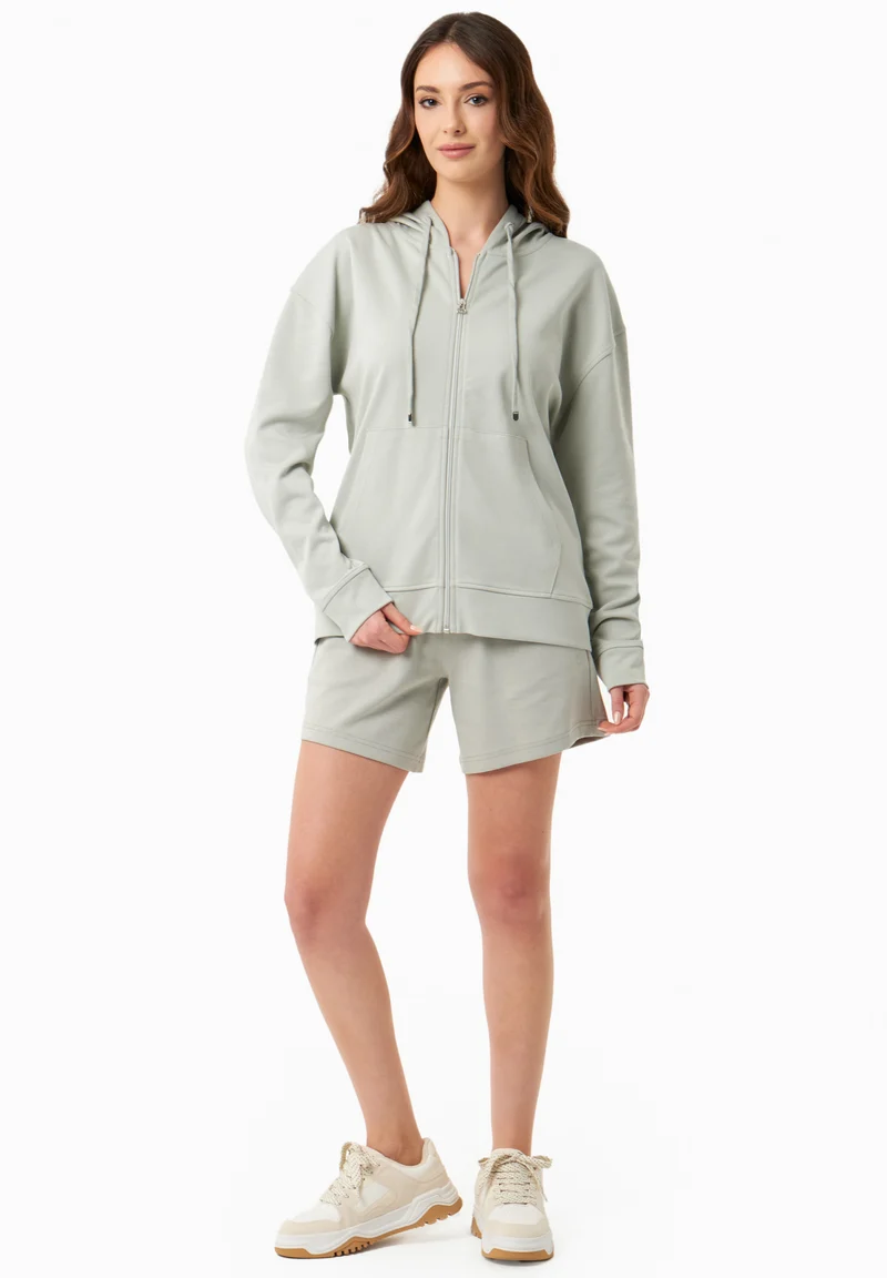 Sweatjacke aus TENCEL™ Modal und Bio-Baumwolle
