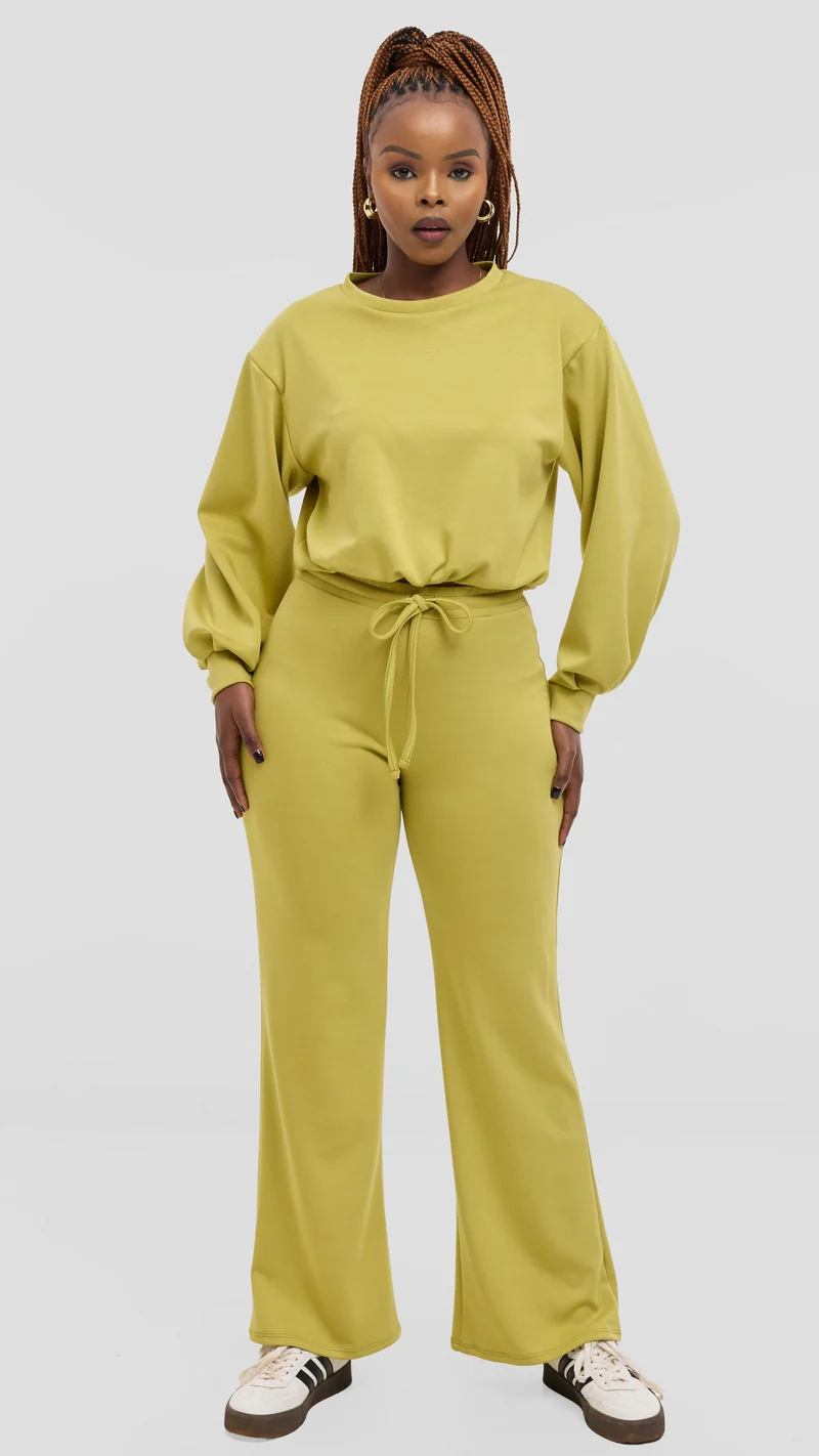 Vivo Straight Pants in Scuba - Lime Green
