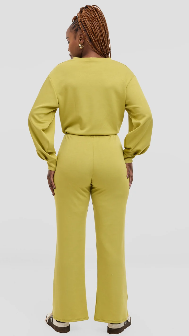 Vivo Straight Pants in Scuba - Lime Green