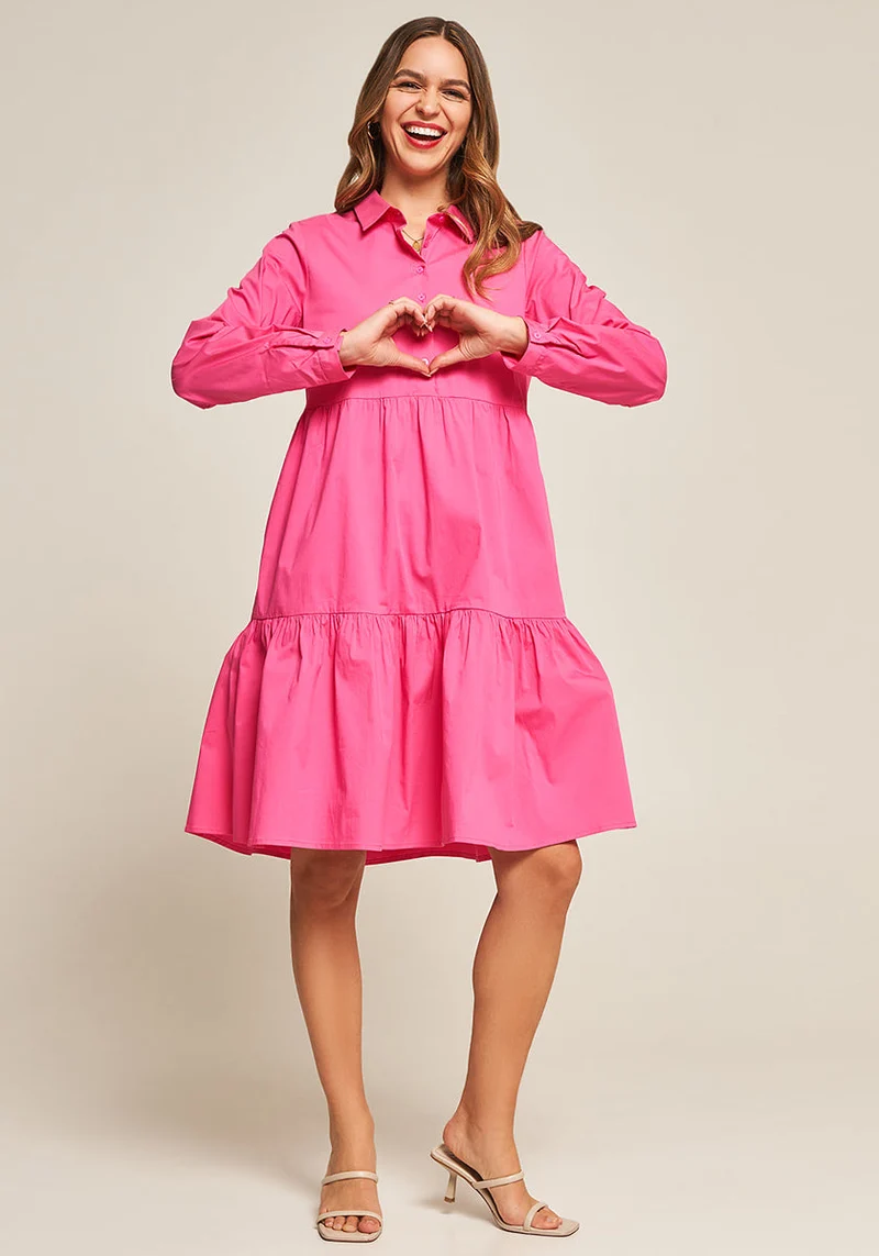 Robe chemise étagée