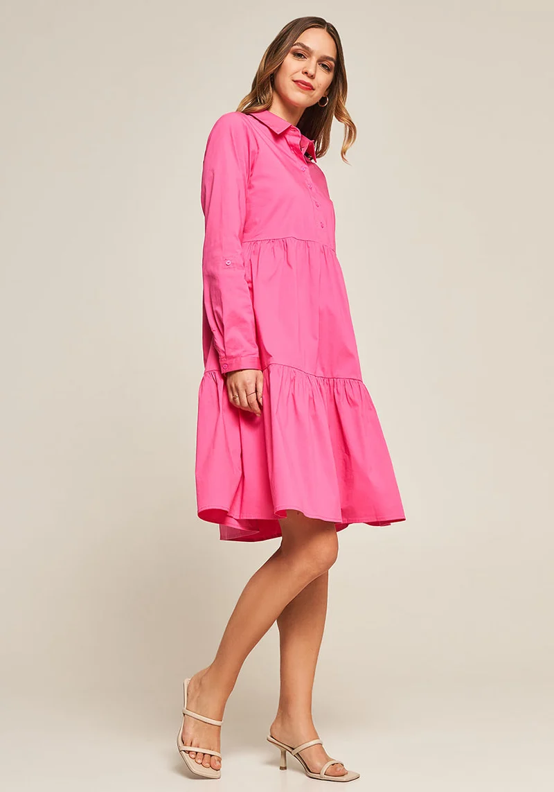 Robe chemise étagée