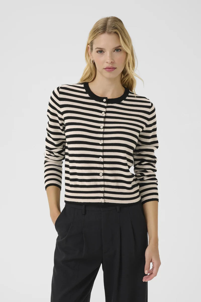 Cardigan en laine rayé avec boutons Noelani